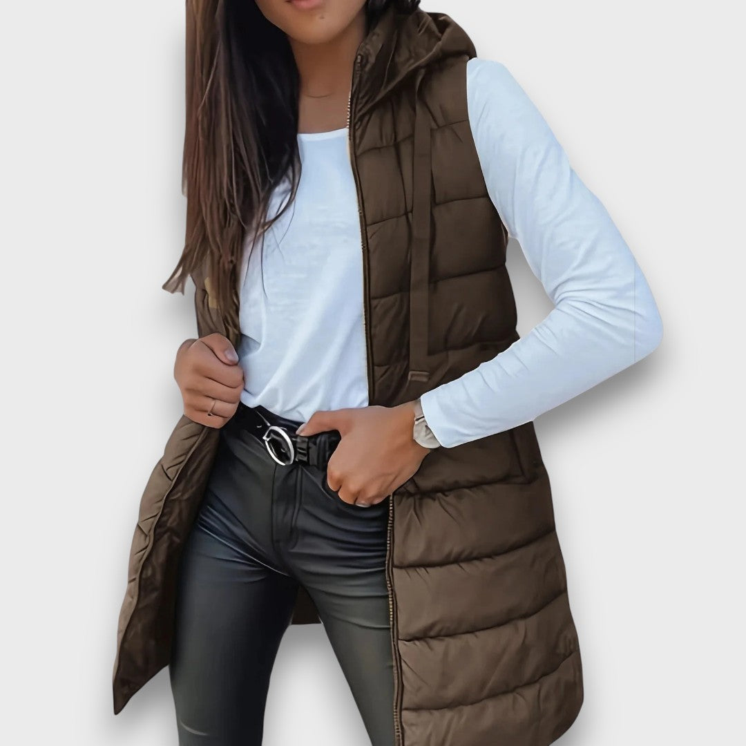 Livia | Casual Quilted Sleeveless Gilet with Hood