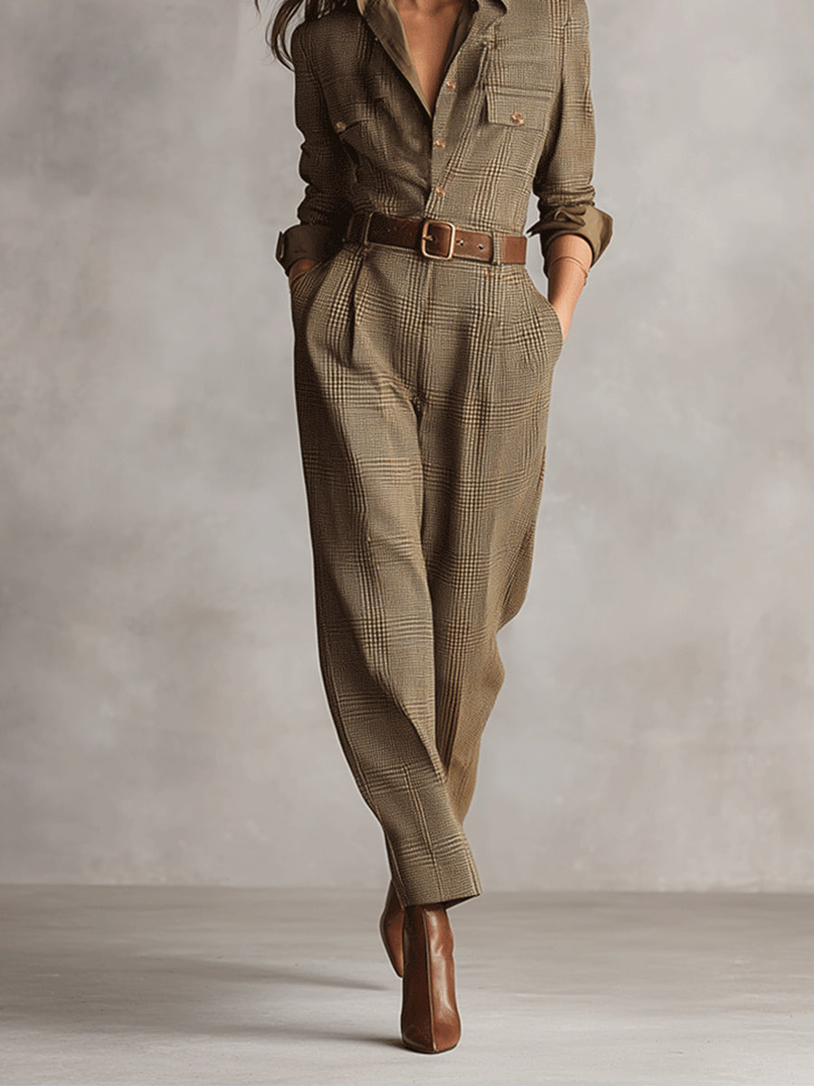 CΓ©lia | Brown Jumpsuit with Sophisticated Details