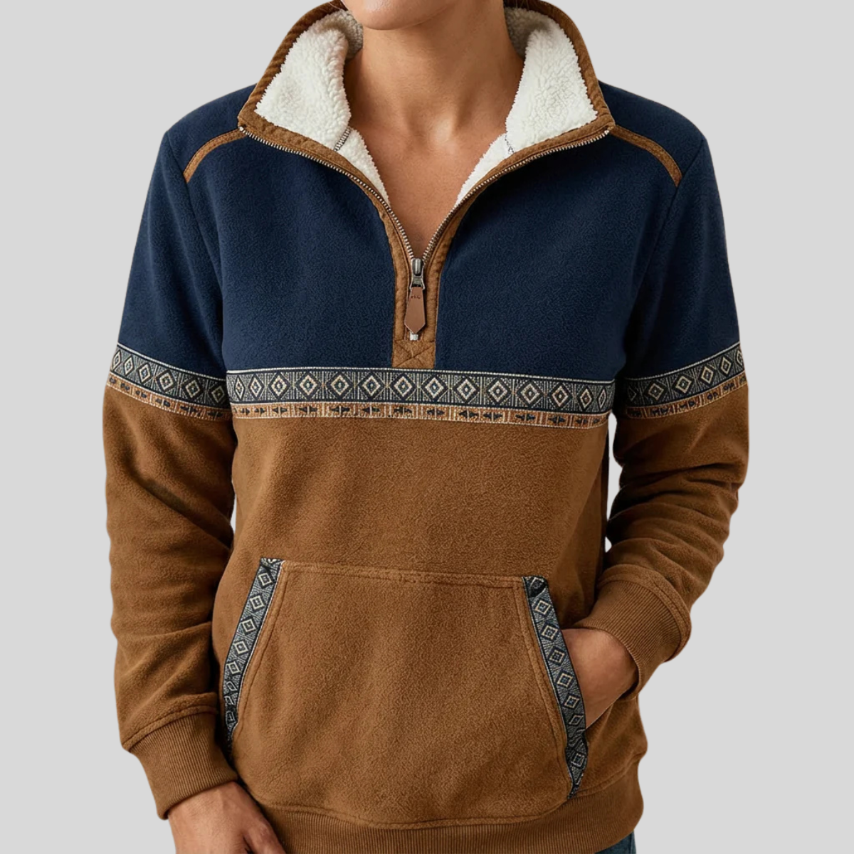 Alvetteβ’ | Sherpa Collar Half-Zip Pullover