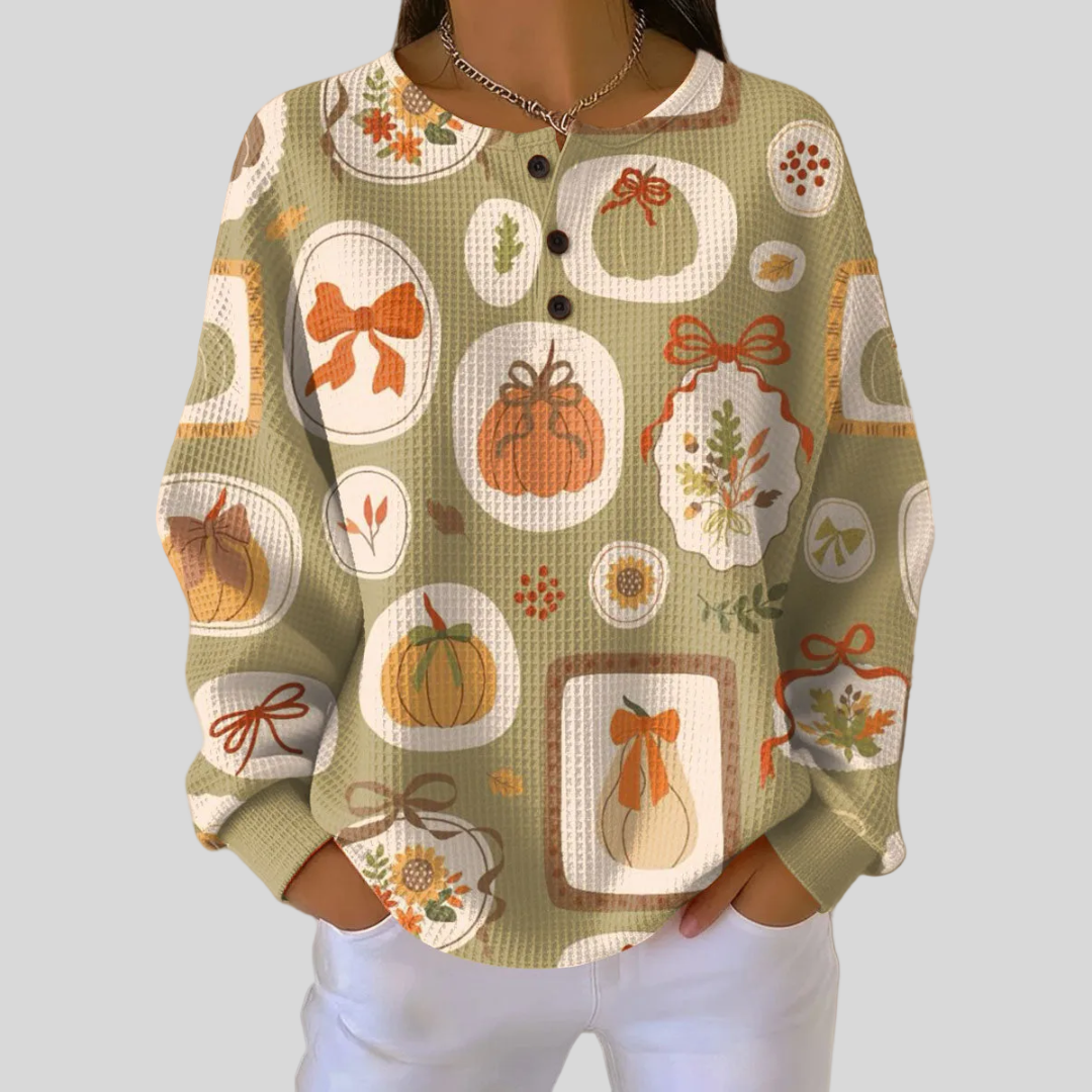 Tawnie™ | Sweater with Bows and Pumpkins