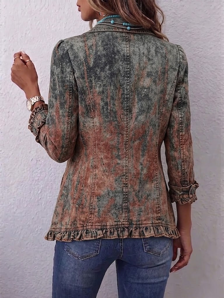 Flaminia | Vintage Jacket with Textured Ombre Print