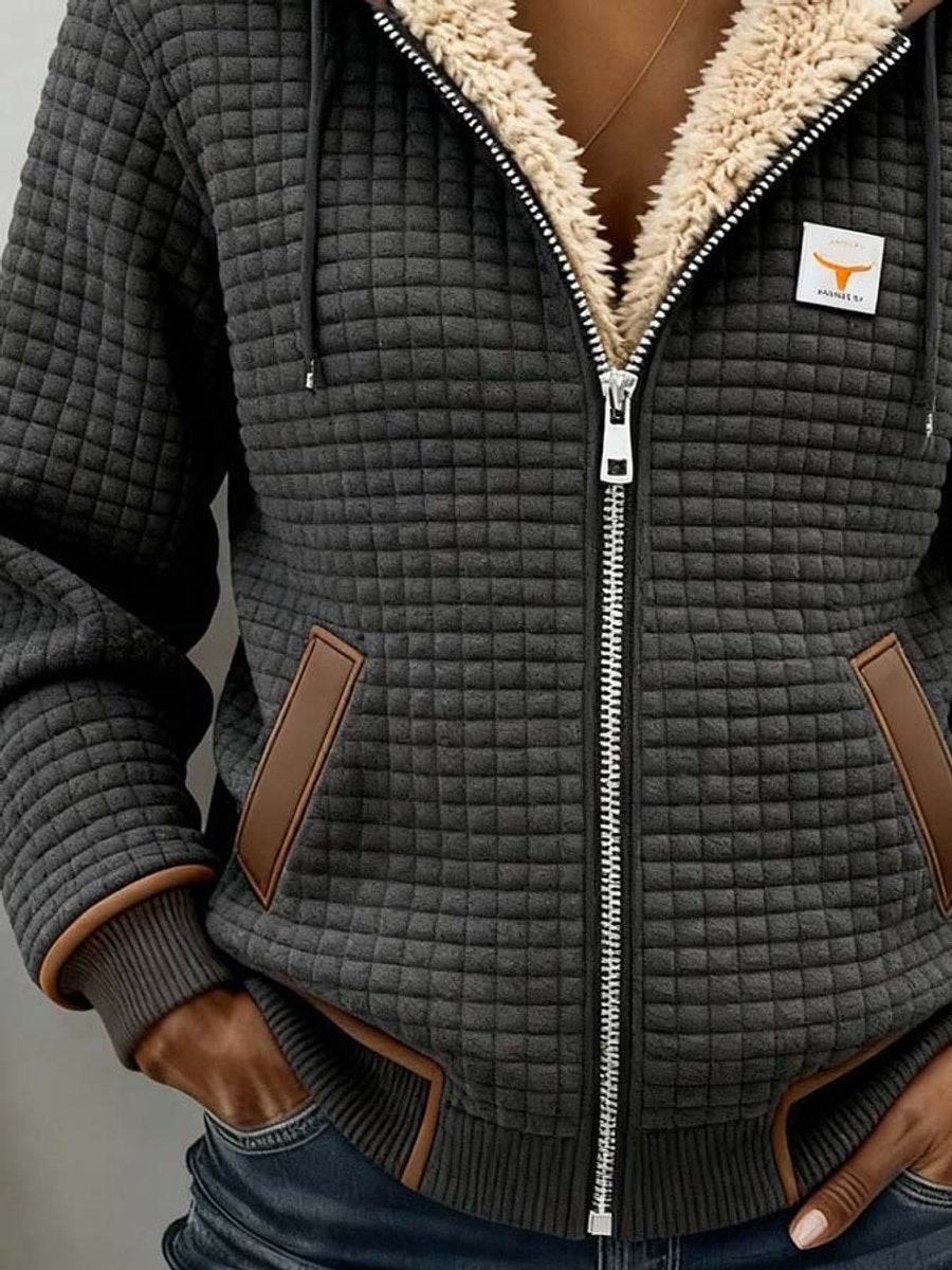 Sandra | Quilted Zip-Up Hooded Jacket with Sherpa Lining