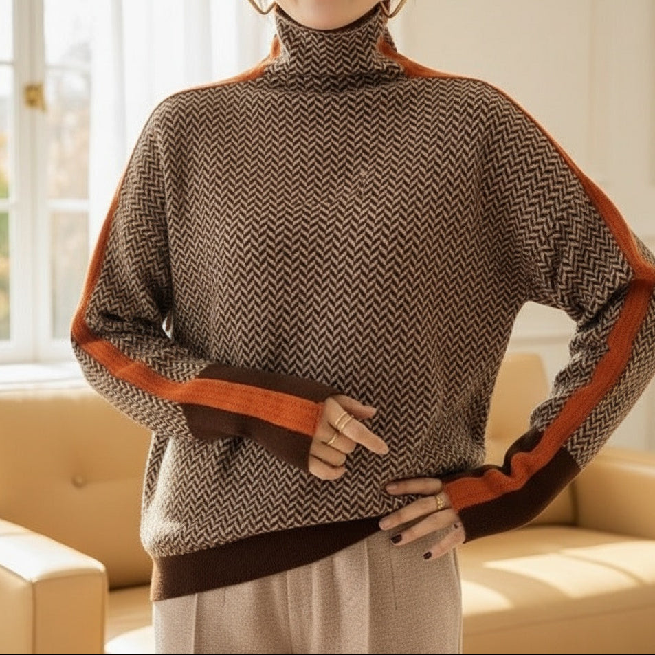 Eleonora - Herringbone Turtleneck