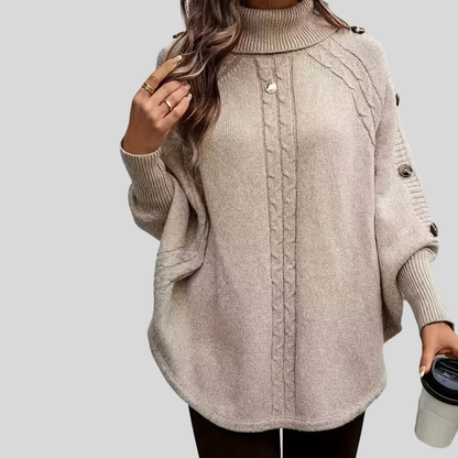 Norelle™ | High Neck Cable Knit Sweater