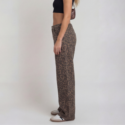 PENELOPE™ - Casual Leopard Print Wide Leg Trousers