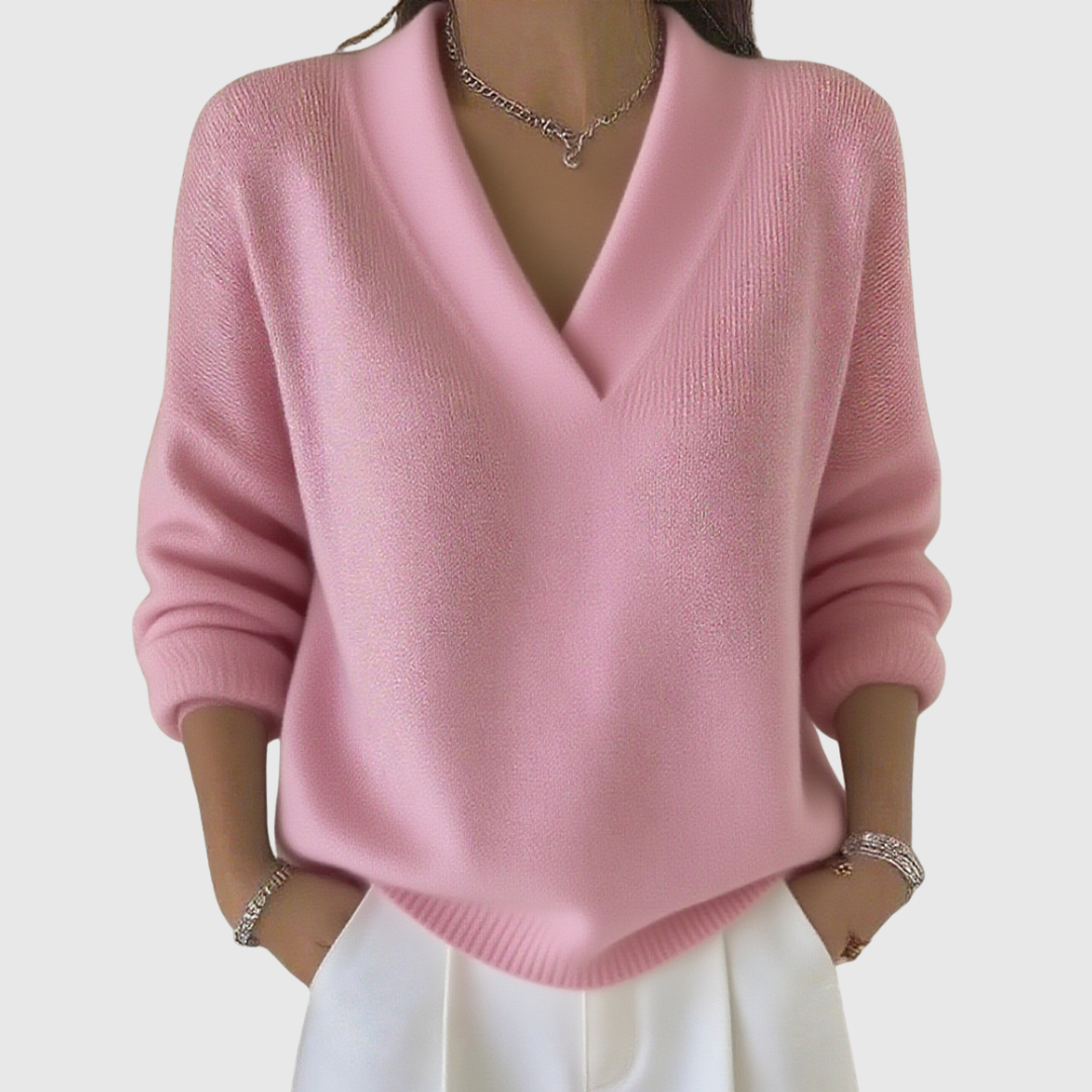 Faye - Loose Jumper with V-Neck