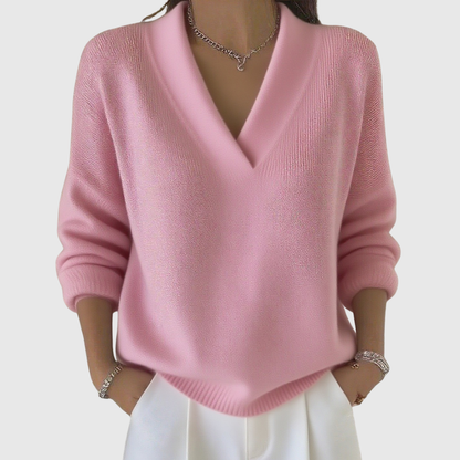Faye - Loose Jumper with V-Neck