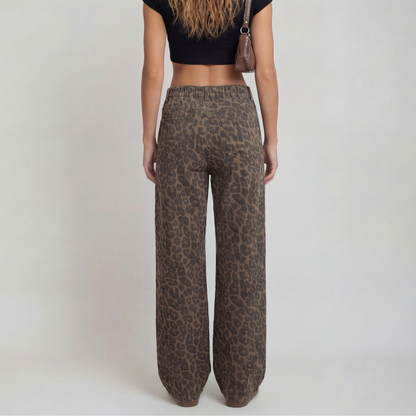 PENELOPE™ - Casual Leopard Print Wide Leg Trousers