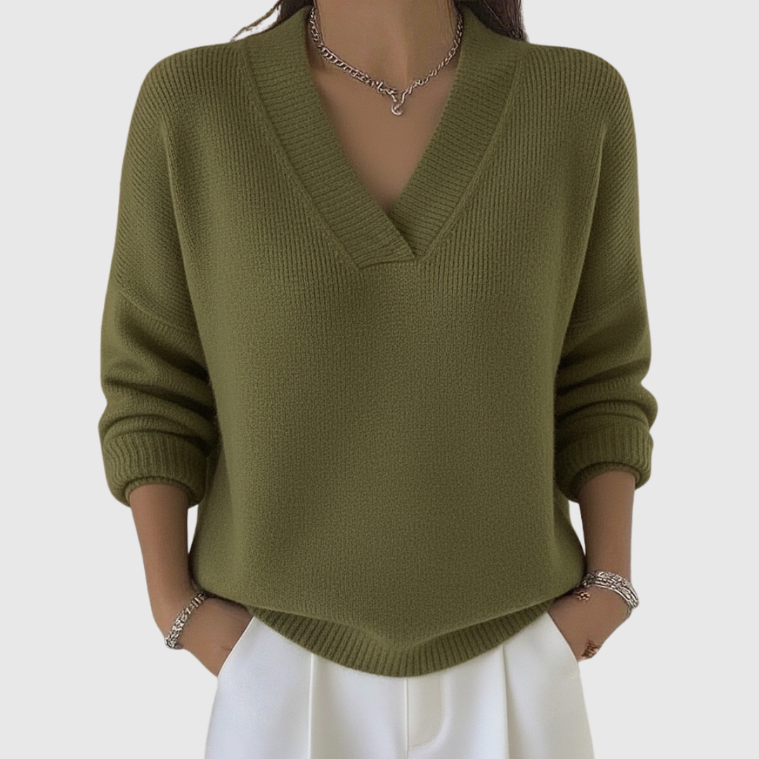 Faye - Loose Jumper with V-Neck
