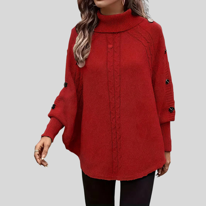 VERA | Women's Oversized Cable-Knit Turtleneck Sweater