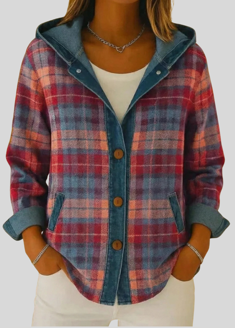 CECELIA | Women's Hooded Plaid Shacket