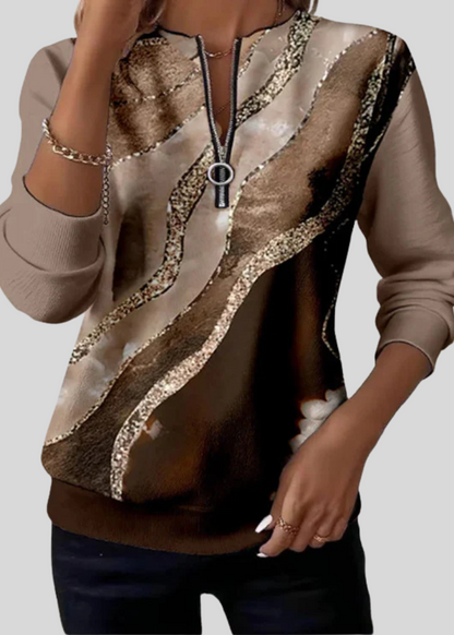 MIA | Women's Half-Zip Wave Print Sweatshirt
