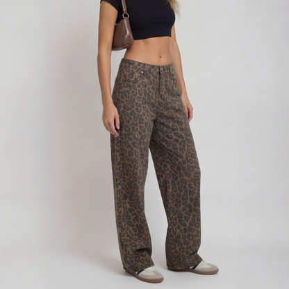 PENELOPE™ - Casual Leopard Print Wide Leg Trousers