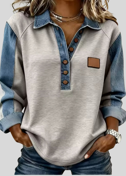 LYDIA | Women's Contrast Raglan Sleeve Pullover