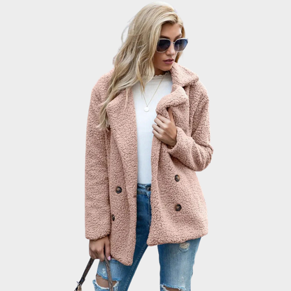 Delia | Teddy Coat with Collar