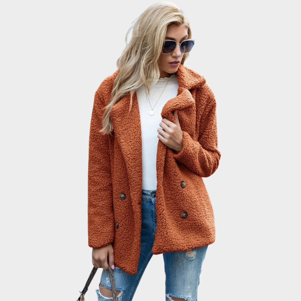 Delia | Teddy Coat with Collar