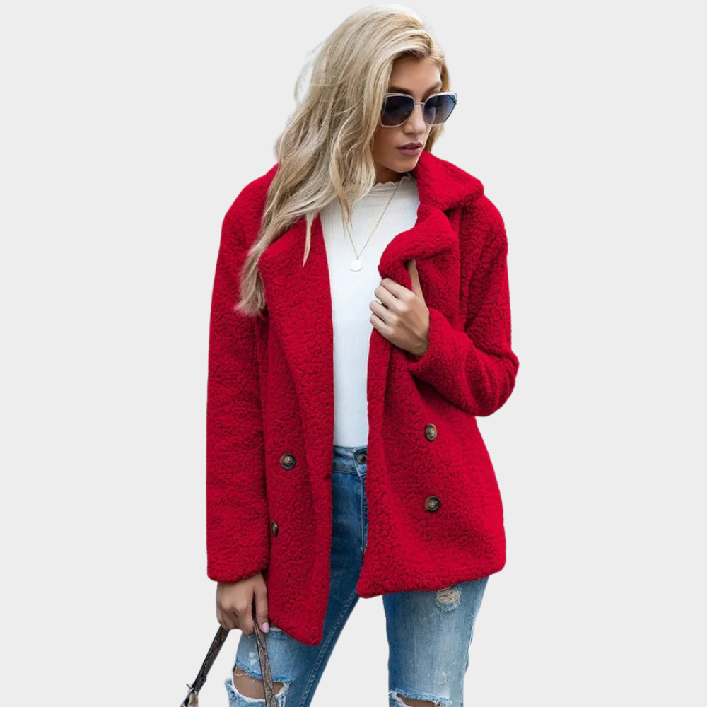 Delia | Teddy Coat with Collar