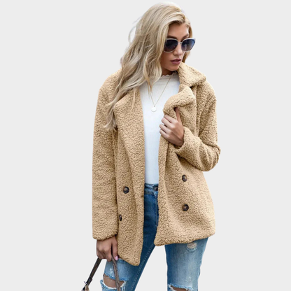 Delia | Teddy Coat with Collar