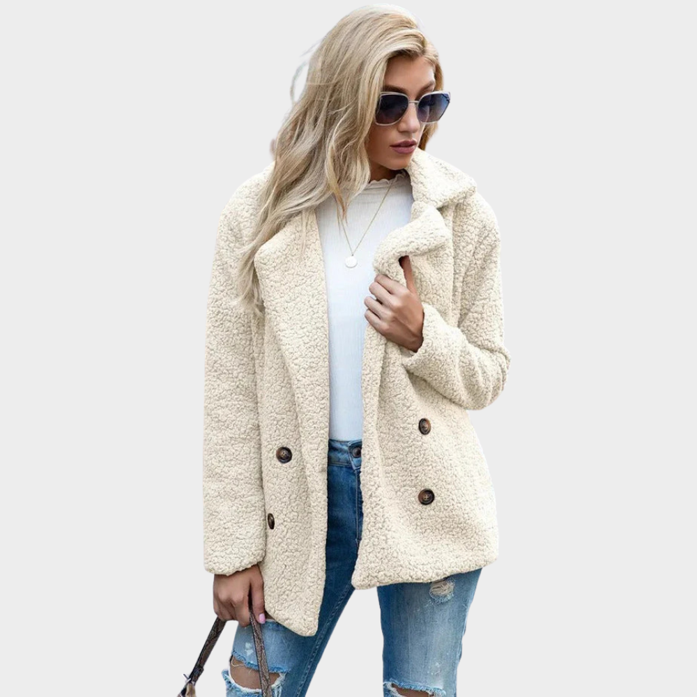 Delia | Teddy Coat with Collar