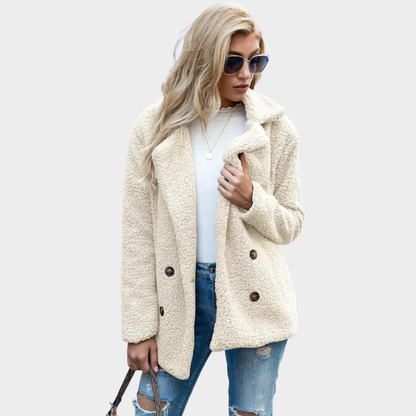 Delia | Teddy Coat with Collar