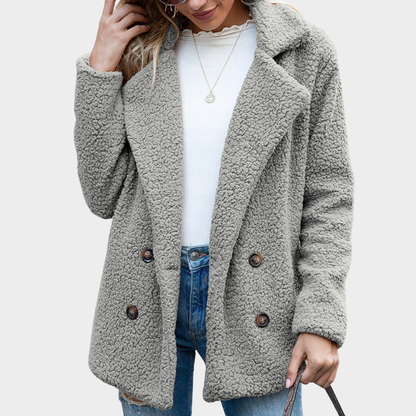 Delia | Teddy Coat with Collar