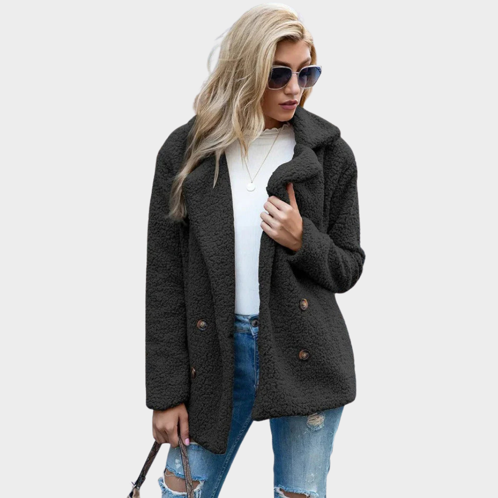 Delia | Teddy Coat with Collar