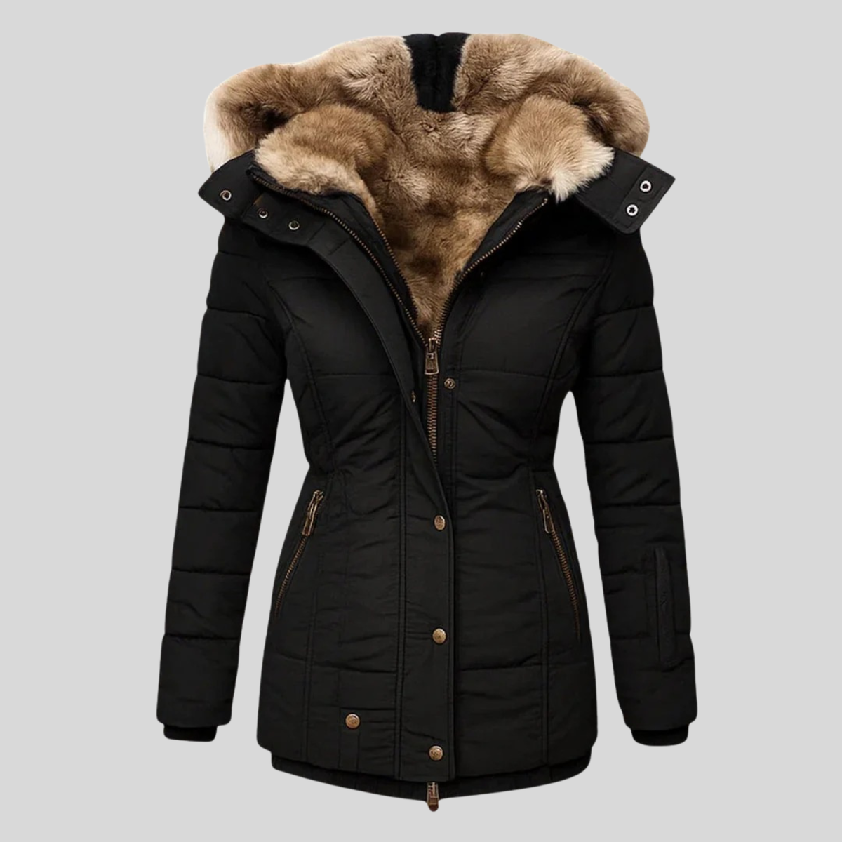 Bruna™ | Quilted Parka with Faux Fur Hood