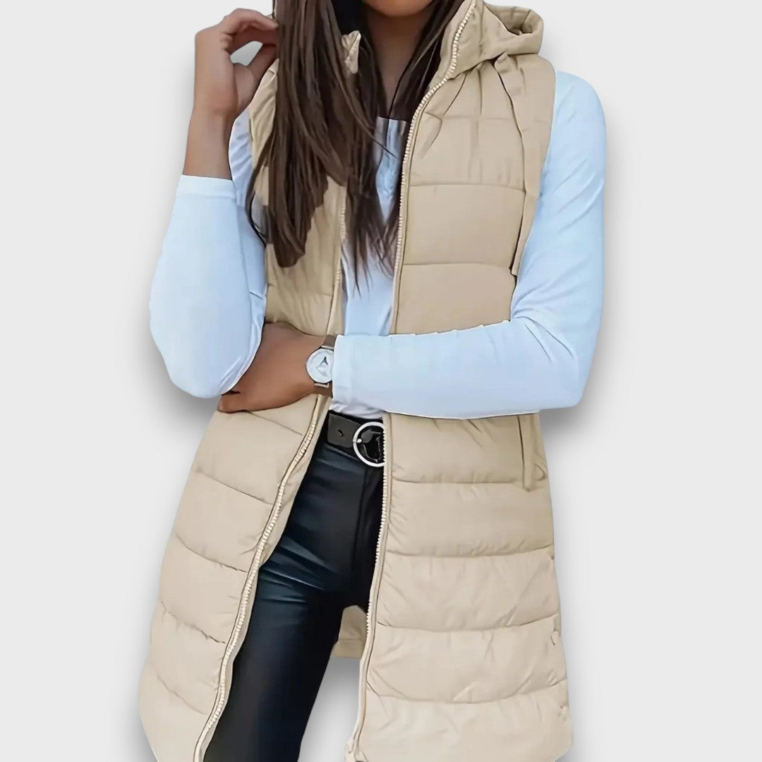 Livia | Casual Quilted Sleeveless Gilet with Hood