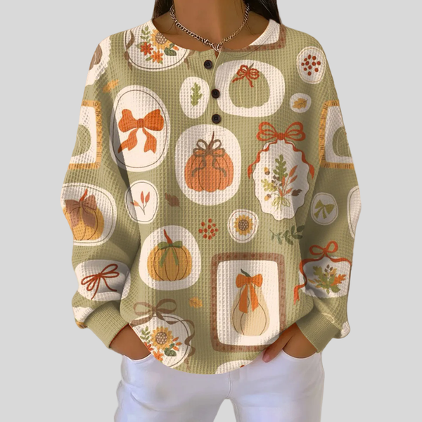 Tawnie™ | Sweater with Bows and Pumpkins