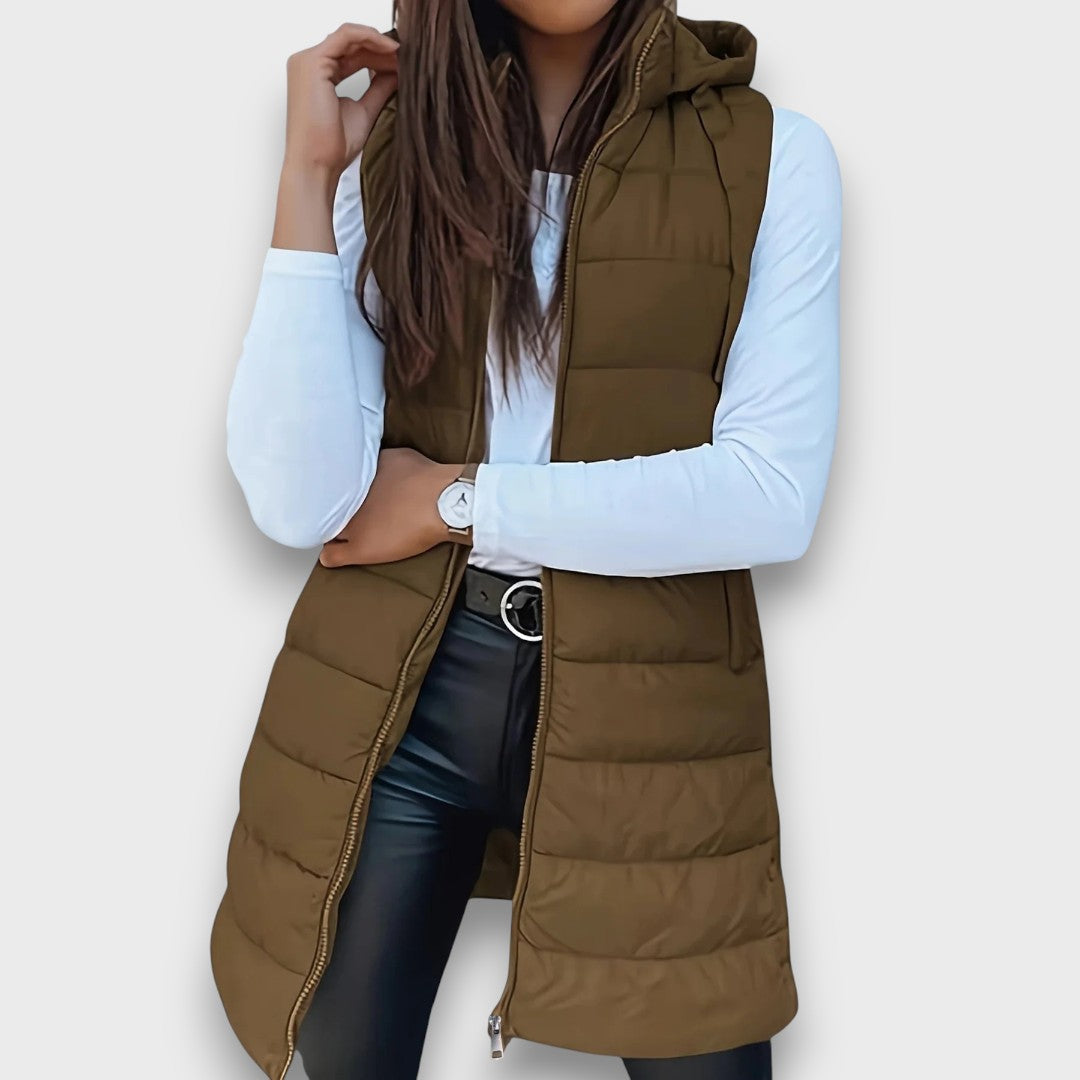 Livia | Casual Quilted Sleeveless Gilet with Hood