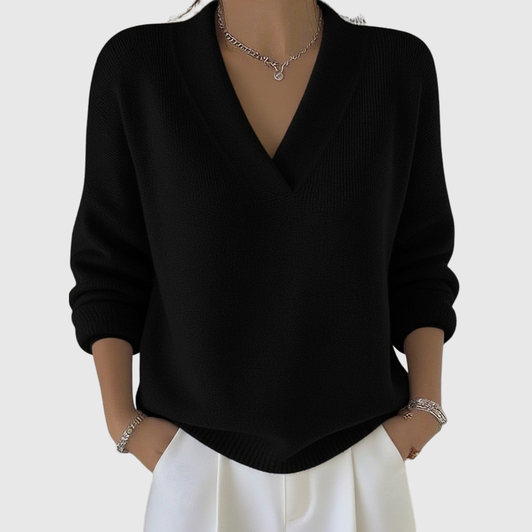 Faye - Loose Jumper with V-Neck