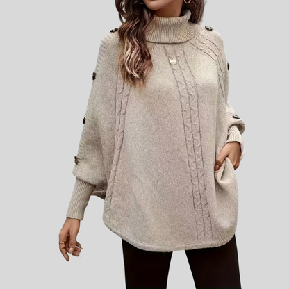 Norelle™ | High Neck Cable Knit Sweater