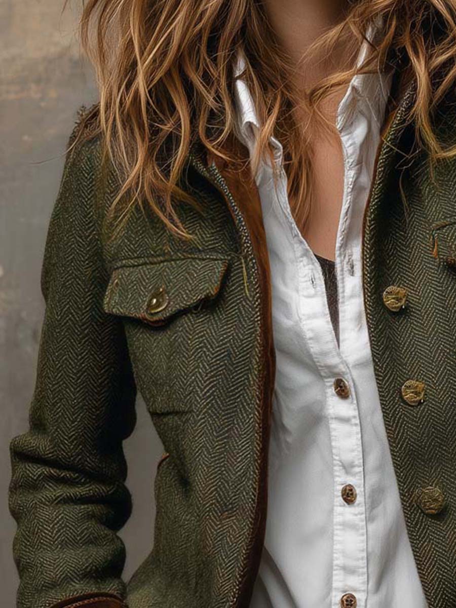 Charlotte - Twill Blazer with Contrast Trim