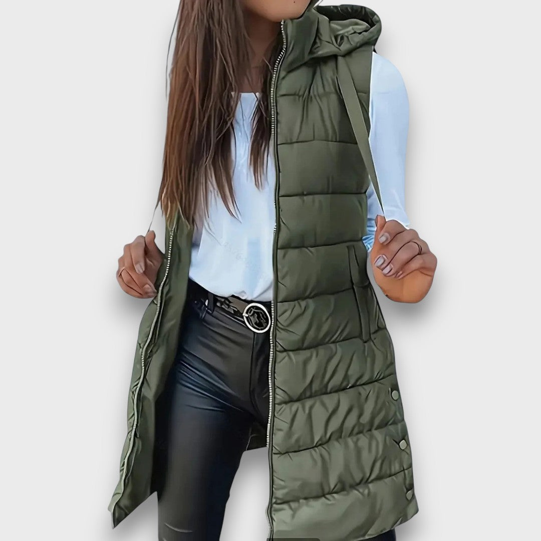 Livia | Casual Quilted Sleeveless Gilet with Hood