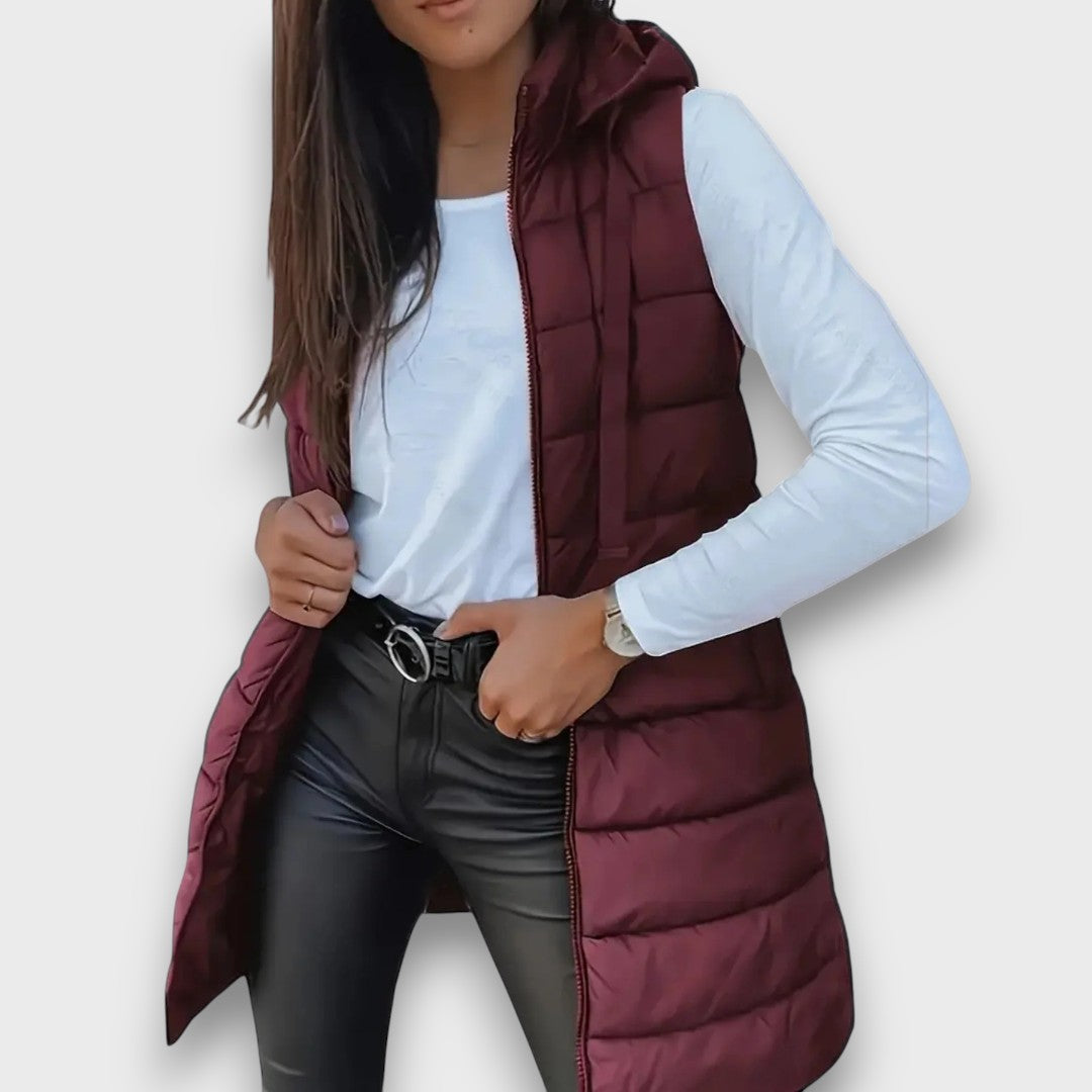 Livia | Casual Quilted Sleeveless Gilet with Hood