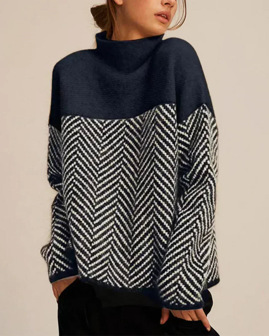 Norah - Cotton Roll Neck Jumper