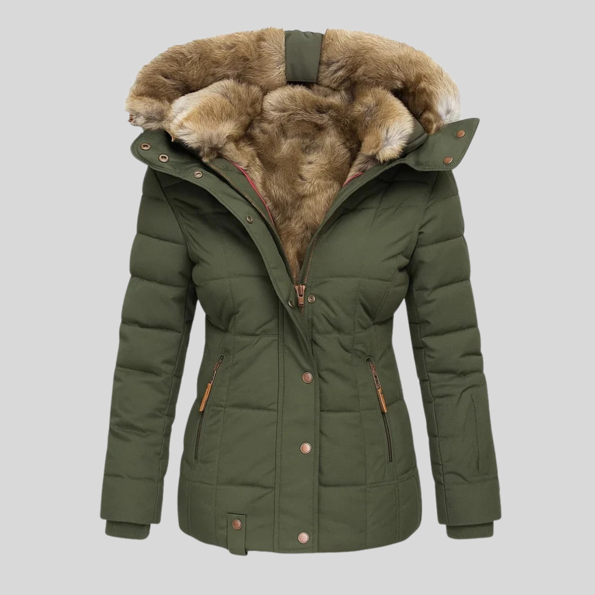 Bruna™ | Quilted Parka with Faux Fur Hood