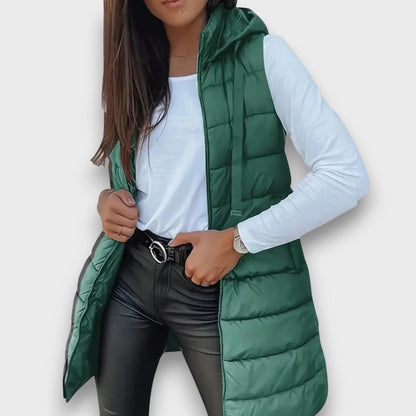 Livia | Casual Quilted Sleeveless Gilet with Hood
