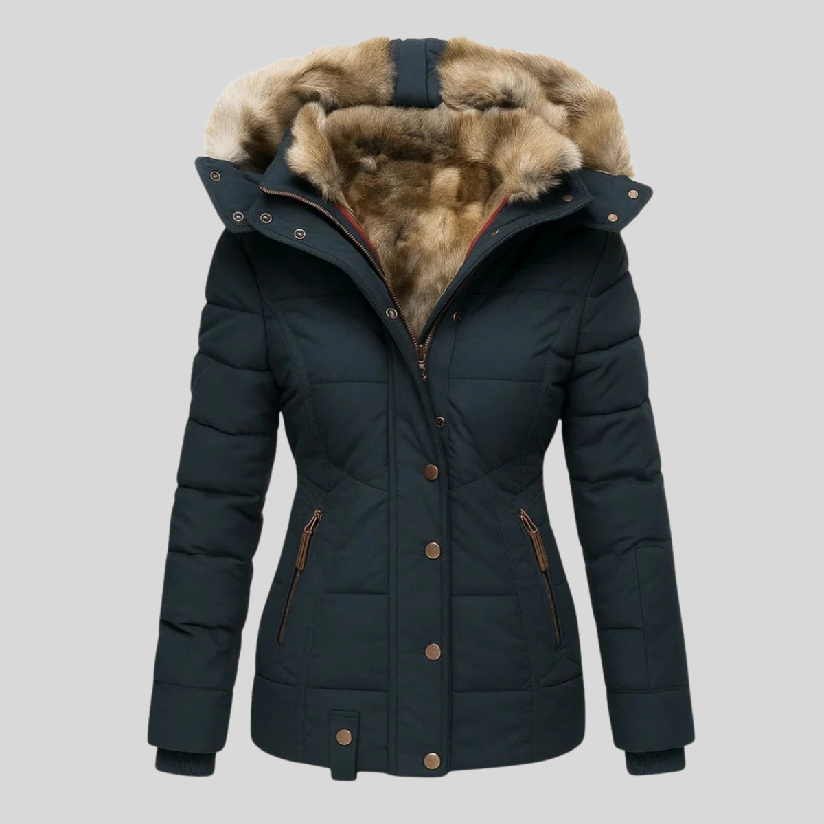 Bruna™ | Quilted Parka with Faux Fur Hood
