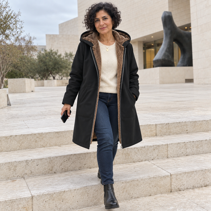 Ava | Cosy Sherpa-Lined Hooded Coat