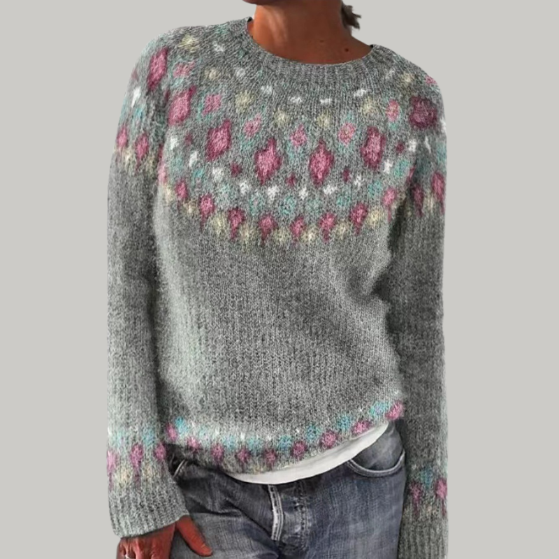 Corrie - Knitted Sweater with Pattern