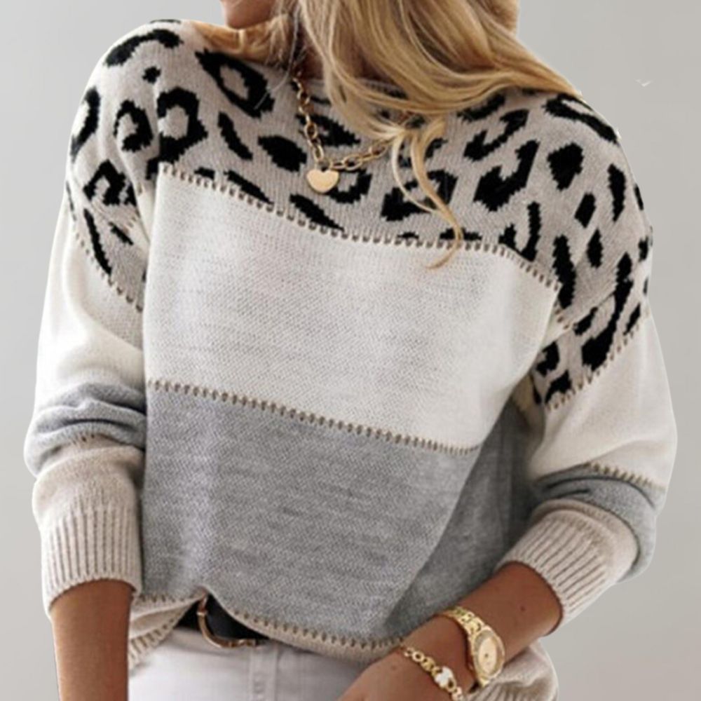 Diane - Jumper with Leopard Accent