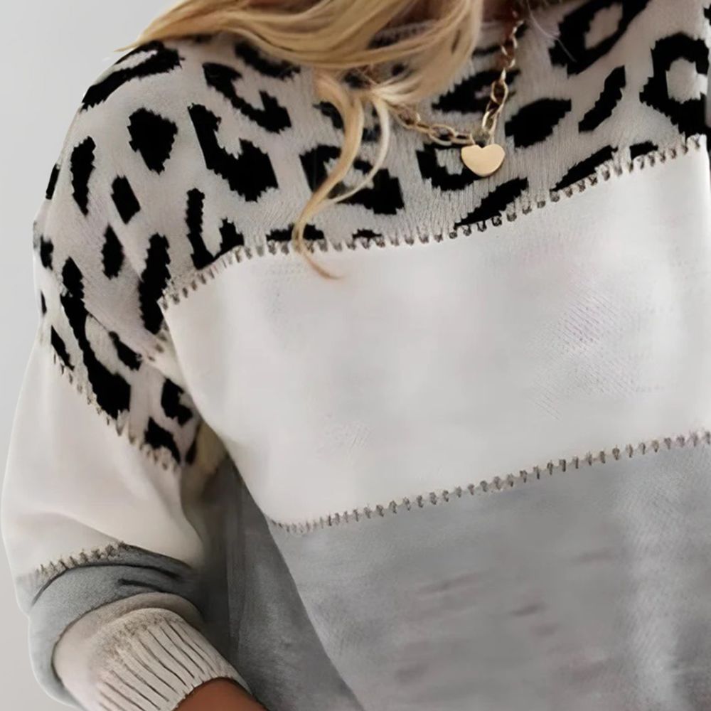 Diane - Jumper with Leopard Accent