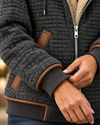 ELAINE | Women's Sherpa-Lined Quilted Zip-Up Hooded Jacket