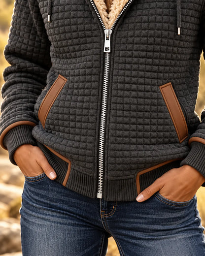 ELAINE | Women's Sherpa-Lined Quilted Zip-Up Hooded Jacket