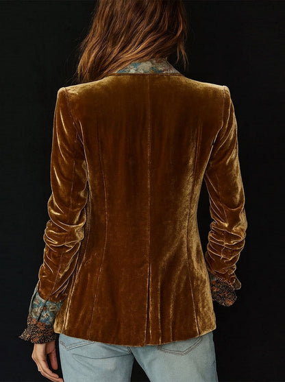 Scarlett - Vintage Floral Print Patchwork Blazer