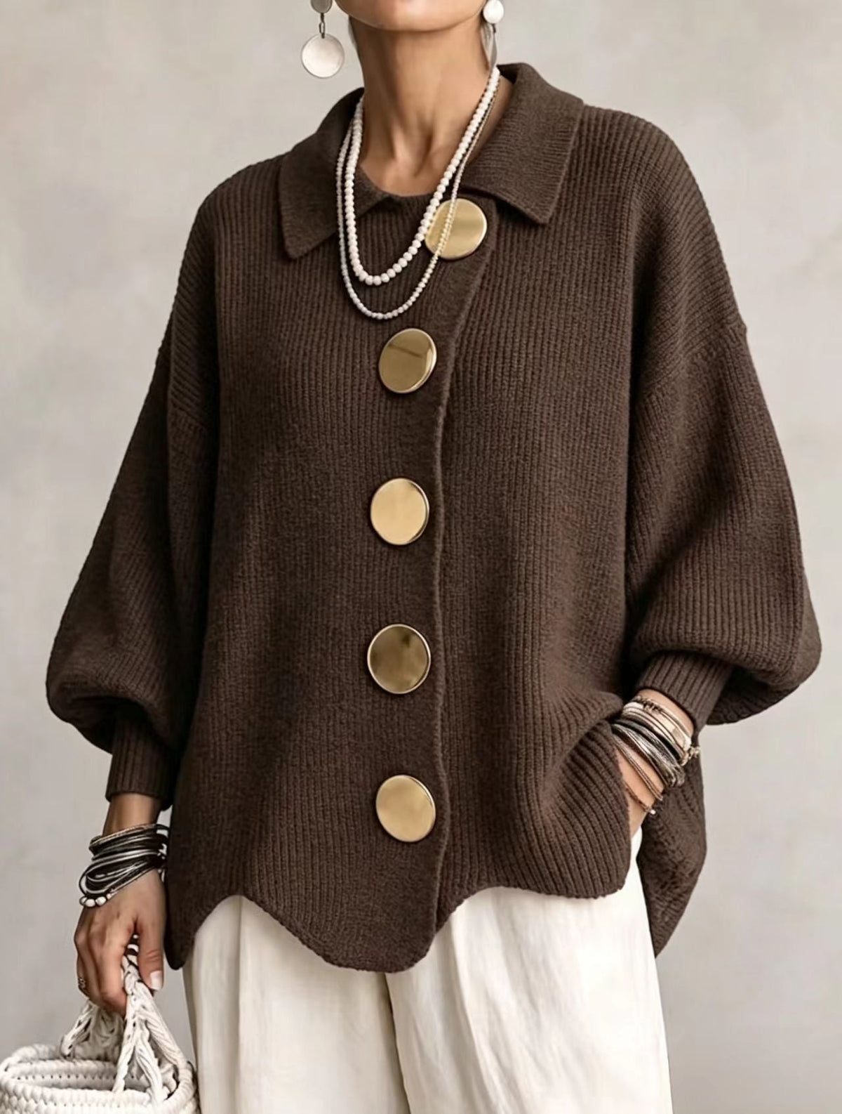 The Victoria Gold Button Cardigan