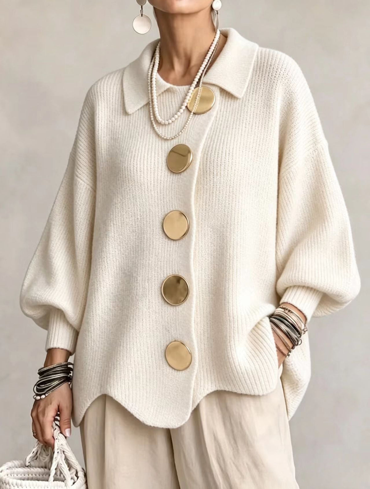 The Victoria Gold Button Cardigan