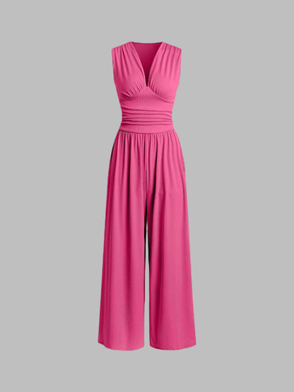 CHARITY - Chic Sleeveless Wide-Leg Jumpsuit
