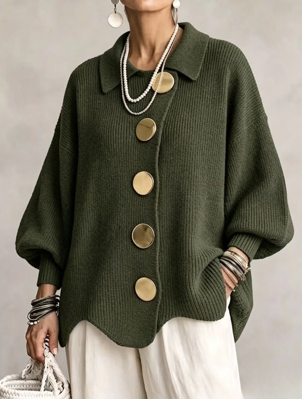 The Victoria Gold Button Cardigan